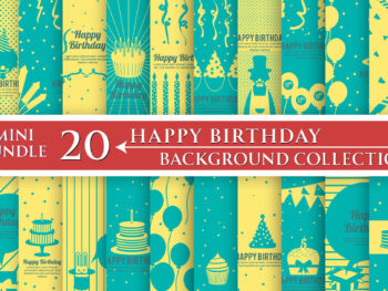 Download this Happy Birthday Background Mini Bundle featuring 20 high-quality AI, EPS, PDF, JPG, PNG & SVG designs. Perfect for invitations, scrapbooking, party decorations, social media, crafts, stickers, and commercial projects.